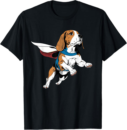 Superhero Beagle Red Cape Super Hero Dog T-Shirt