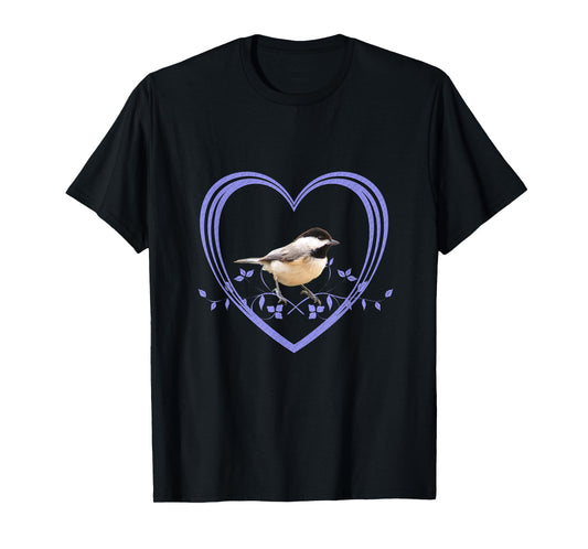 Pretty Chickadee In Heart T-Shirt
