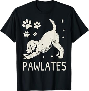 Pawlates Dog Stretching Workout Fitness Pilates Cute Puppy T-Shirt
