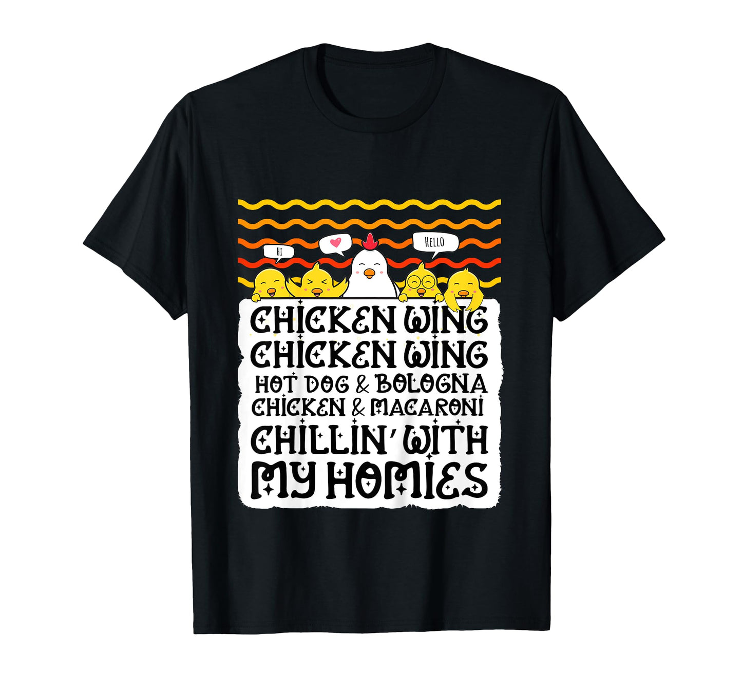 Kids Chicken Wing Chicken Wing Hot Dog and Bologna Macaroni T-Shirt