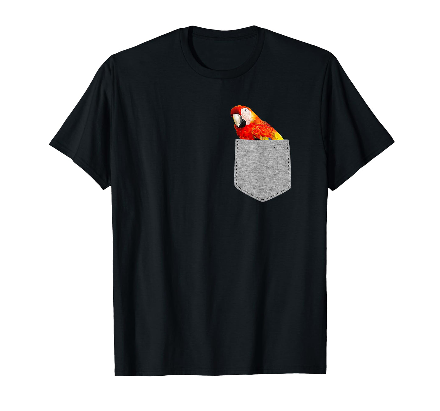 Fake Pocket Red Macaw Parrot Funny Bird Cool Novelty T-Shirt T-Shirt