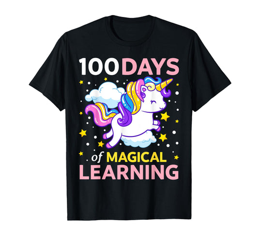 100th Day of School Unicorn Girls 100 Days of Kindergarten T-Shirt