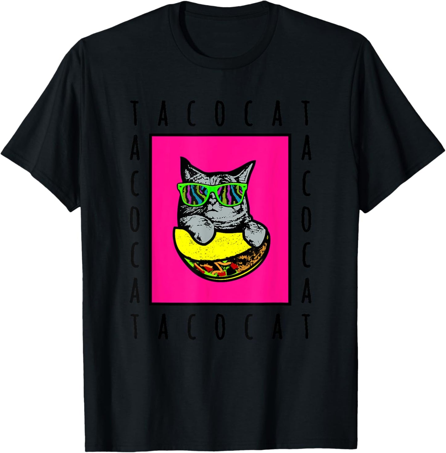 Taco Cat Spelled Backwards Is Taco Cat | Cat in Sunglasses T-Shirt