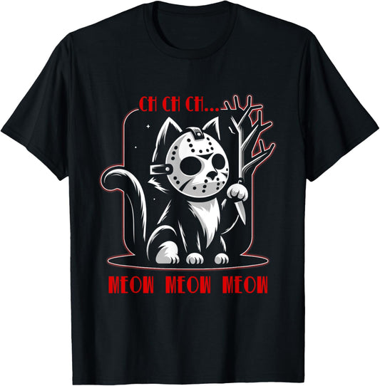 Graphic Cat Funny Animal Horror Movie Cute Kitten Meow T-Shirt