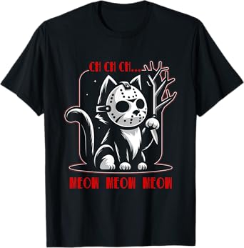 Graphic Cat Funny Animal Horror Movie Cute Kitten Meow T-Shirt