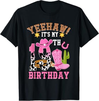 Yeehaw It's My 19th Birthday 19 Year Old Western Cowgirl T-Shirt