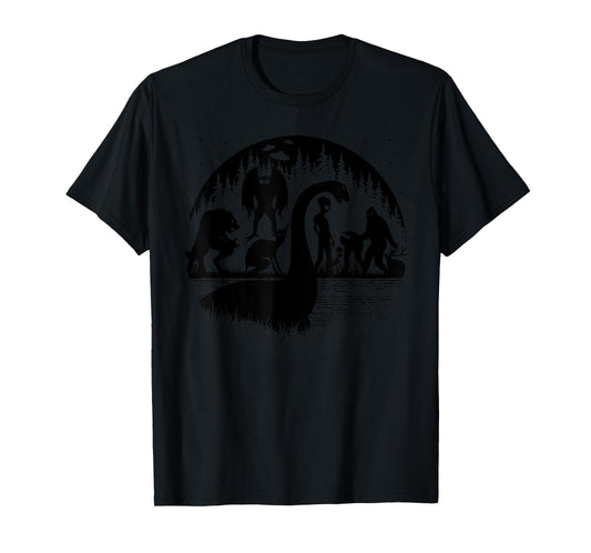 Bigfoot Loch Ness Monster Mothman And Aliens! Funny Cryptid T-Shirt