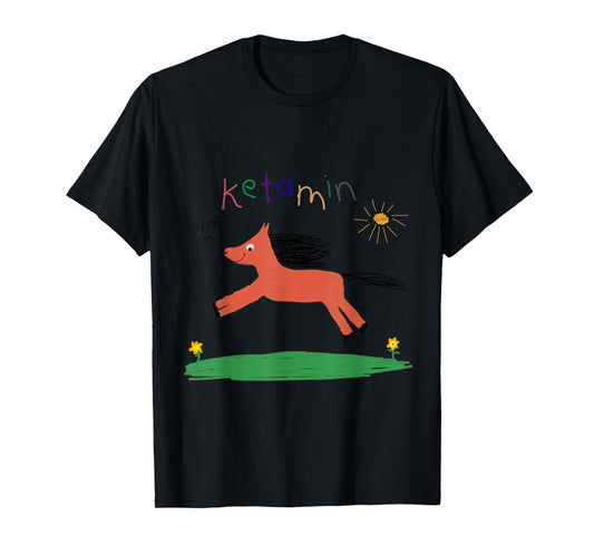 Funny Ketamin Vintage Art Graphic Unicorn T-Shirt