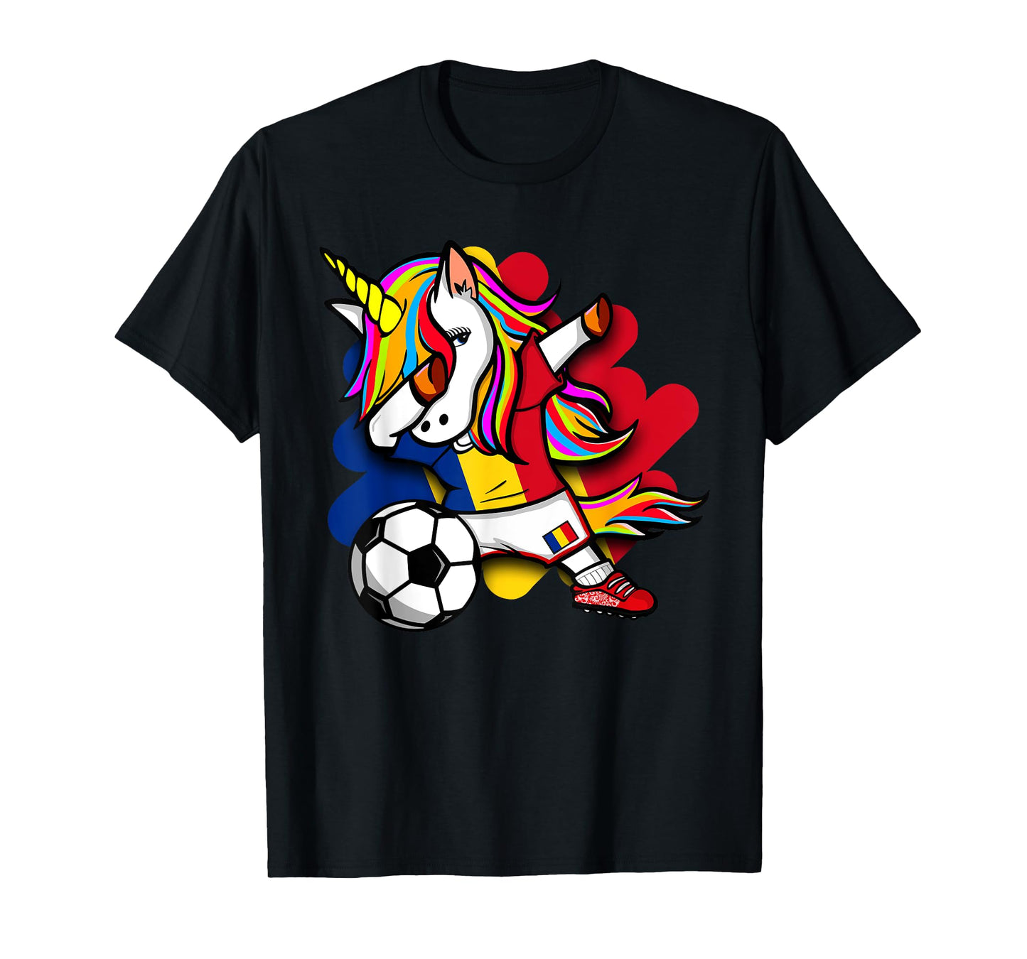 Dabbing Unicorn Romania Soccer Fans Jersey Romanian Football T-Shirt