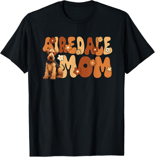 Airedale Terrier Groovy World's Best Airedale Mom T-Shirt