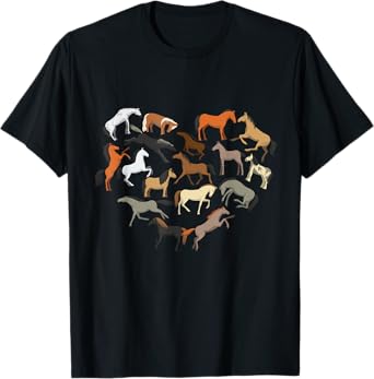 horse lover horses heart Horse Rider farm kids boy men women T-Shirt