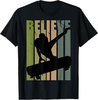 Retro Boys Gymnastics Believe Motivational Pommel Horse T-Shirt