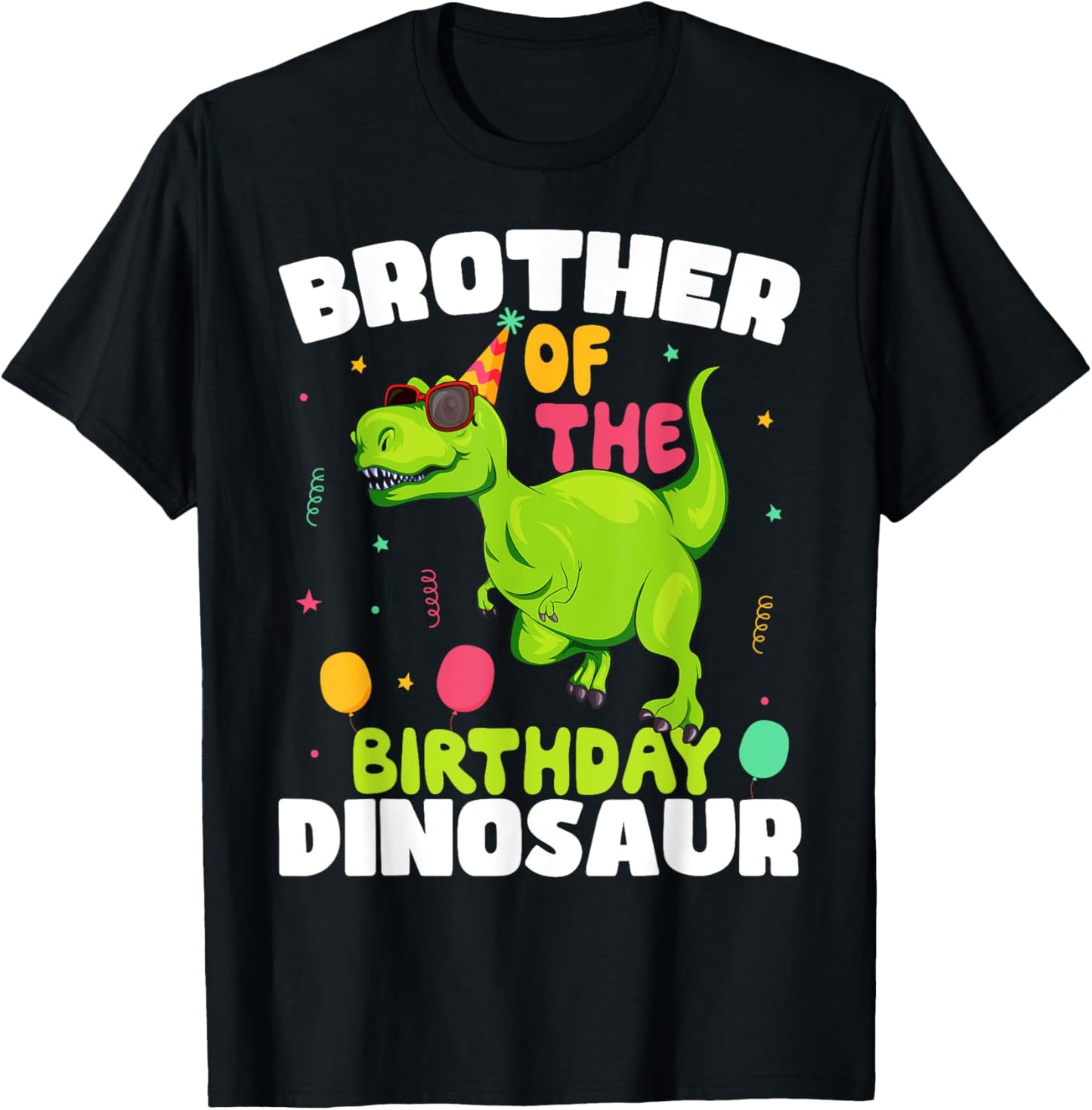 Brother of the Birthday Dinosaur T-Rex Boy Matching Family T-Shirt