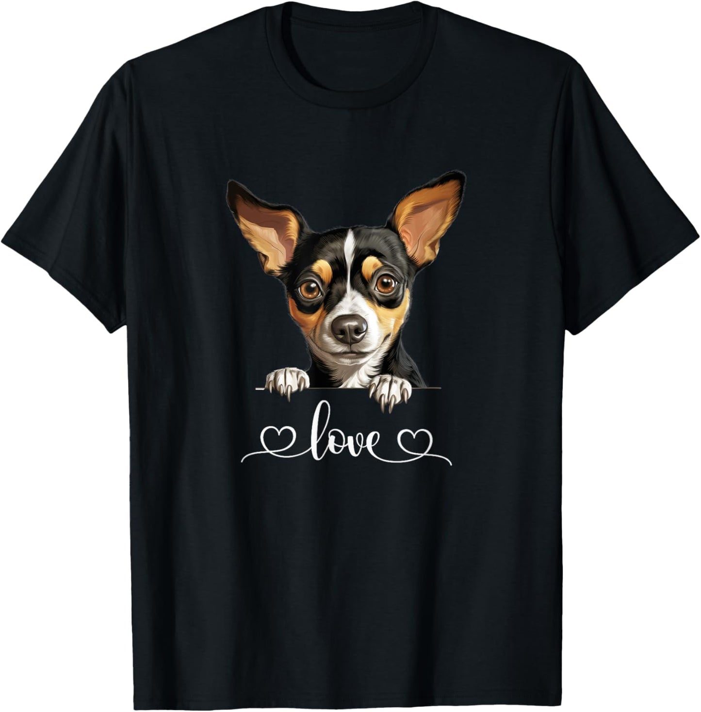 Cute Dog Graphic Love Puppy Rat Terrier Dog T-Shirt