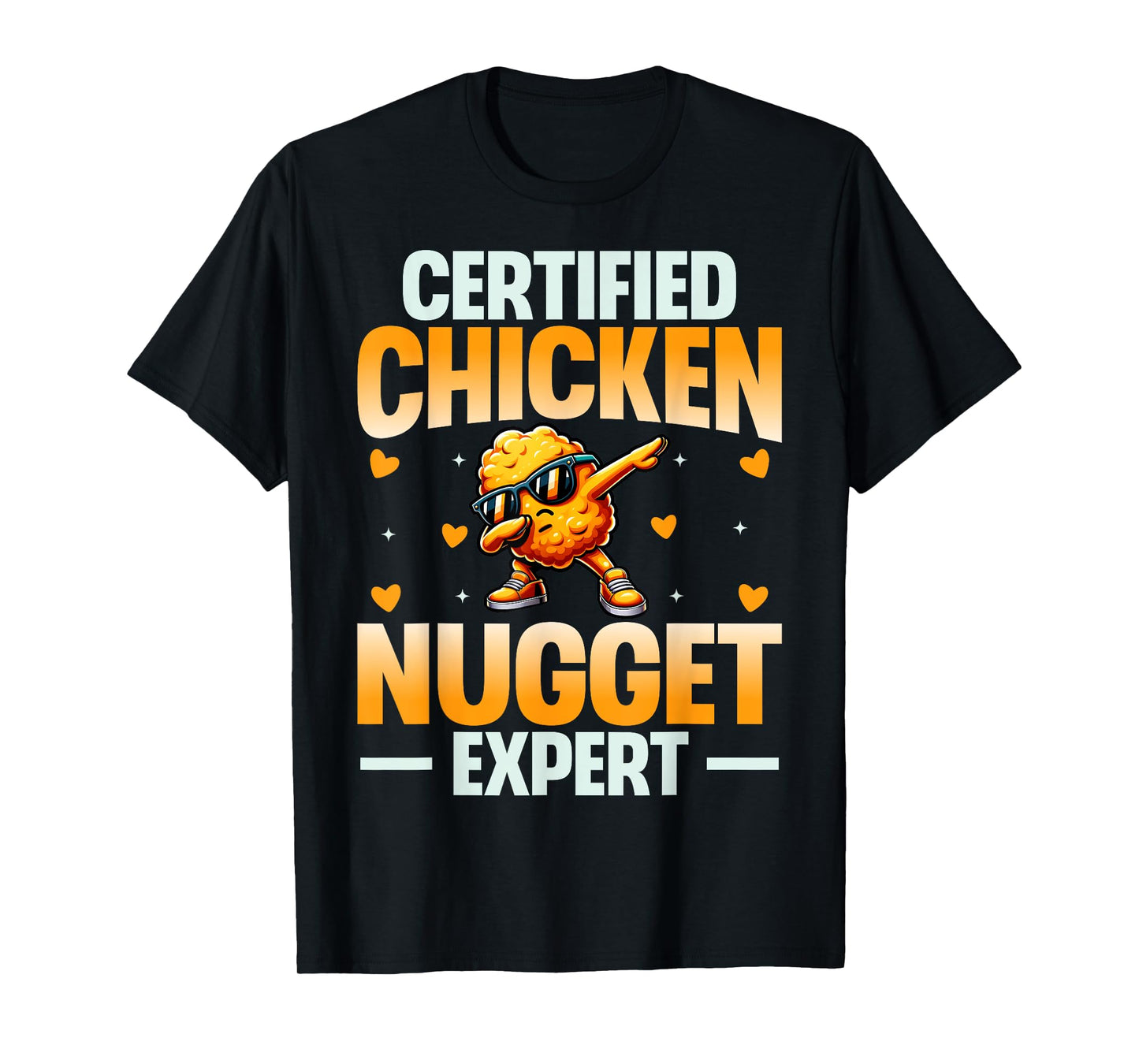 Chicken Nugget Shirt Gifts Store Unisex Adults Kids T-Shirt Black Small Certified Chicken Nugget Expert Funny T-Shirt