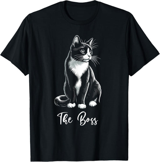 The Boss Tuxedo Cat Lover Kitten Tuxedo Cat Owner T-Shirt
