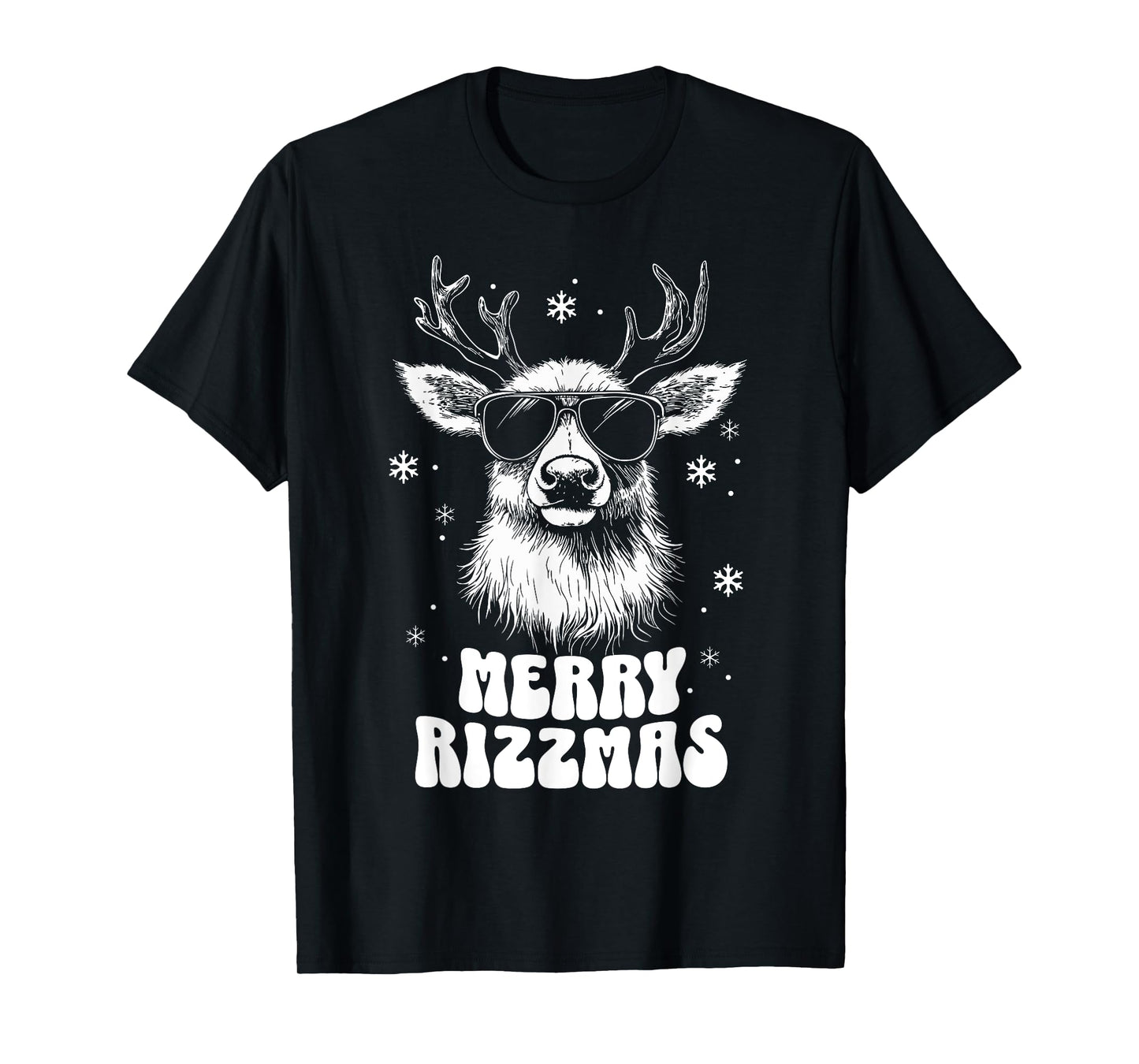 Merry Rizzmas Women Kids School Funny Christmas Reindeer T-Shirt