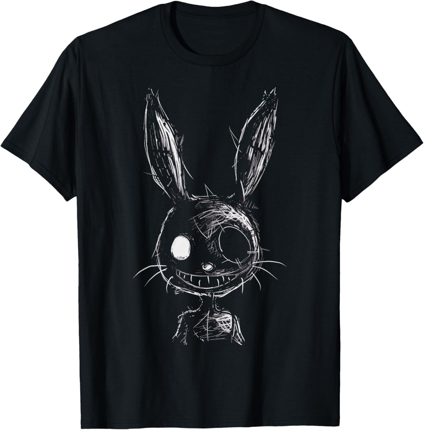 Creepy Evil Bunny Rabbit Goth Alt Grunge Horror Aesthetic T-Shirt, Small