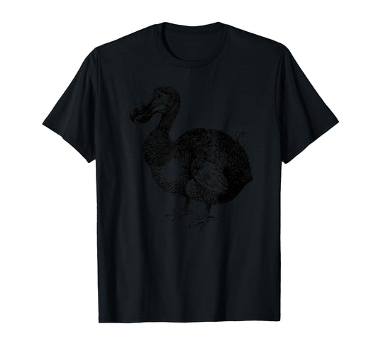 Dodo Bird T-Shirt Bird Ornithology Black Line Drawing Shirt T-Shirt