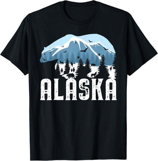 Alaska T Shirt Polar Bear Wild Animal Snow Mountain & Nature T-Shirt