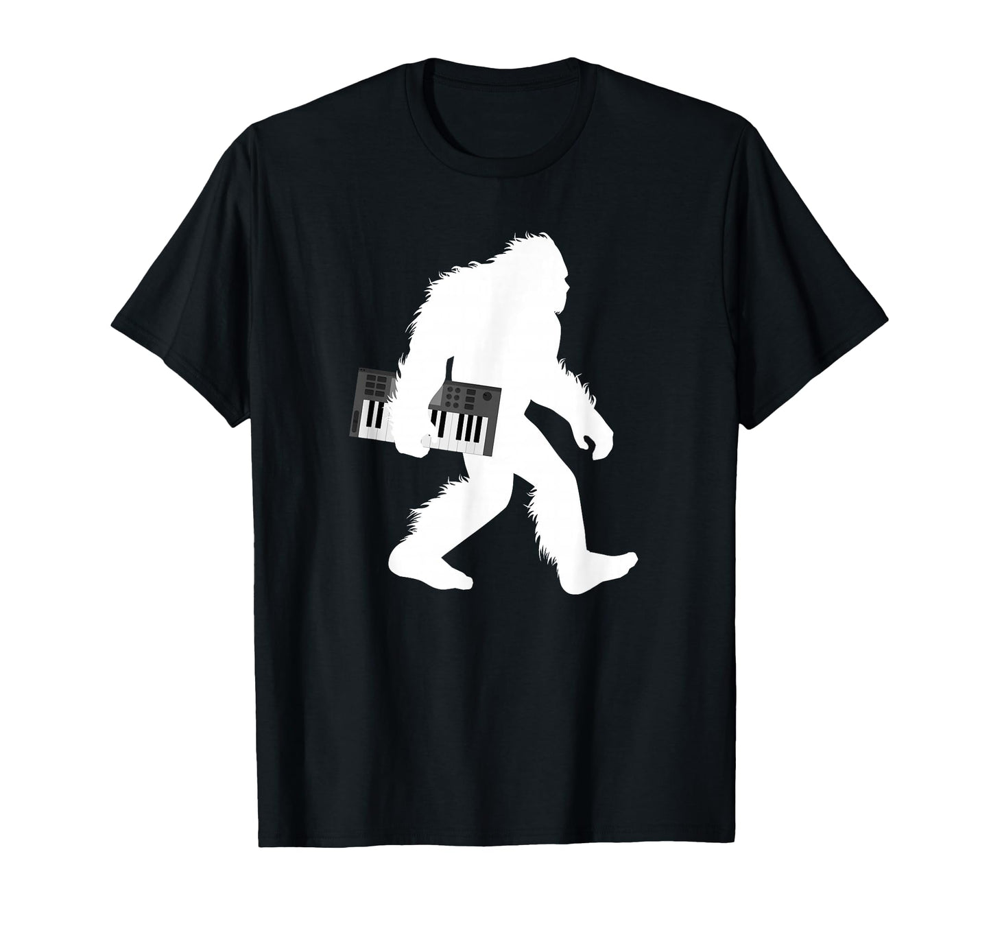 Bigfoot With Piano Shirt, Sasquatch Music Keyboard Tee Gift T-Shirt