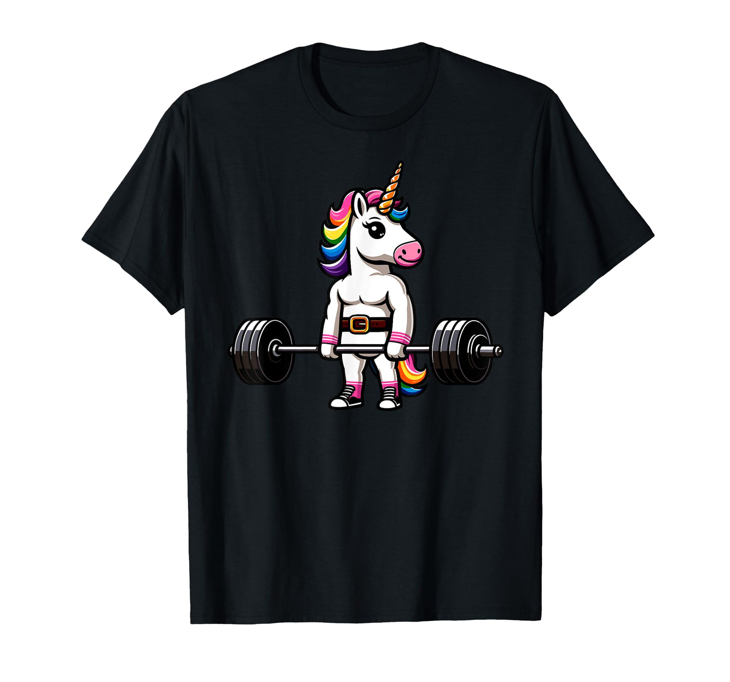 Muscle Gym Unicorn Bodybuilder Tee Nerd Weightlifting Funny T-Shirt