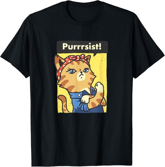 Purrrsist - We can do it pin up girl cat pussy cat t-shirt T-Shirt