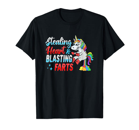 Stealing hearts and blasting farts Unicorn T-Shirt