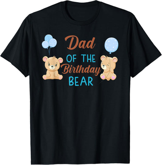 Dad of The Birthday Boy Bear 1st Birthday Party Boy T-Shirt