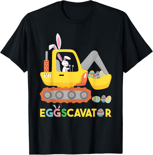 Funny EggsCavator Easter Bunny Excavator Toddler Boys Easter T-Shirt