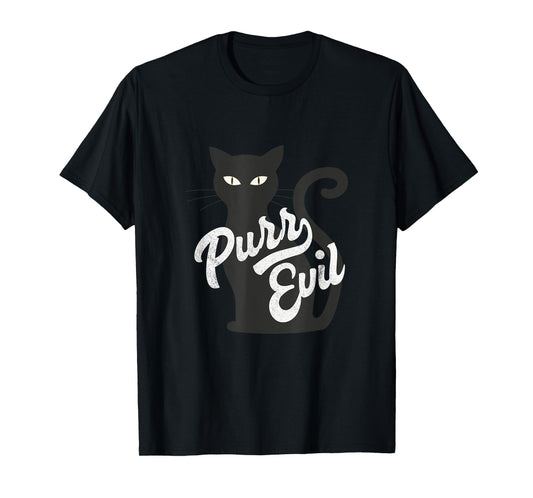 PURR Evil Cat T Shirt Halloween Cat Shirt T-Shirt for Men Women Kids
