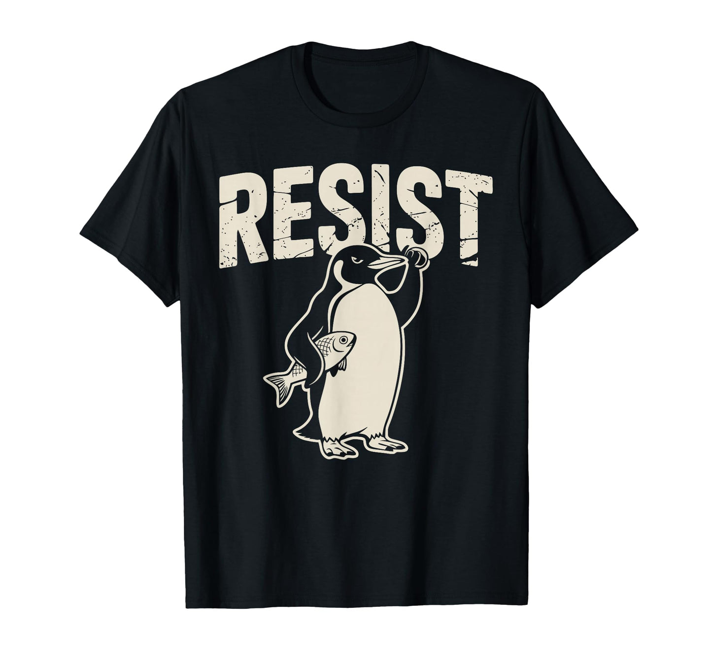 Resist Penguin Activism Graphic Protest Design T-Shirt