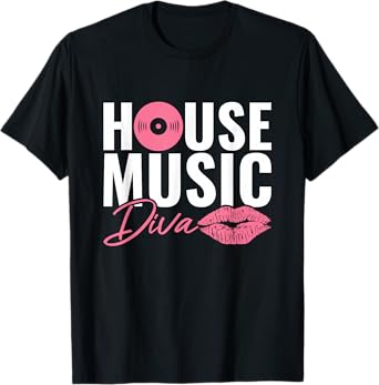 House Music Lovers EDM Electronic Music Apparel Unisex-Adults T-Shirt Black Small U-Neck Short Sleeve