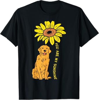 Sunflower Sunshine Golden Retriever Pet Dog Girls Women Gift T-Shirt