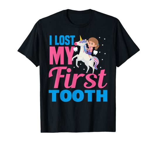 I Lost My First Tooth Unicorn Tooth Fairy Gift Girls T-Shirt