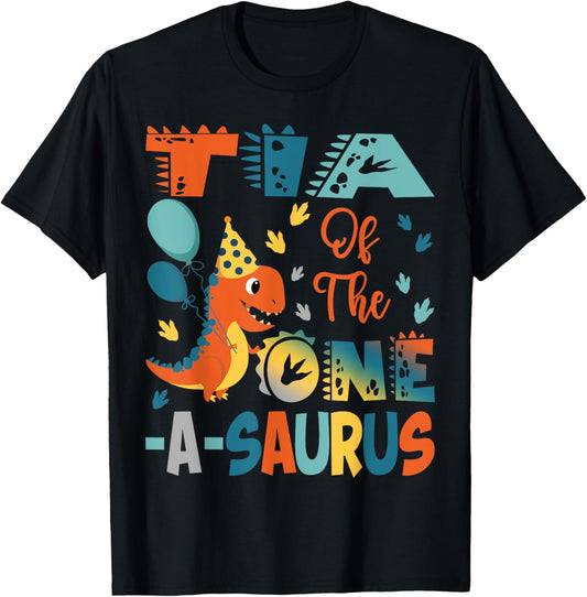 Tia Of The One-A-Saurus 2Nd Birthday Dinosaur Party T-Shirt