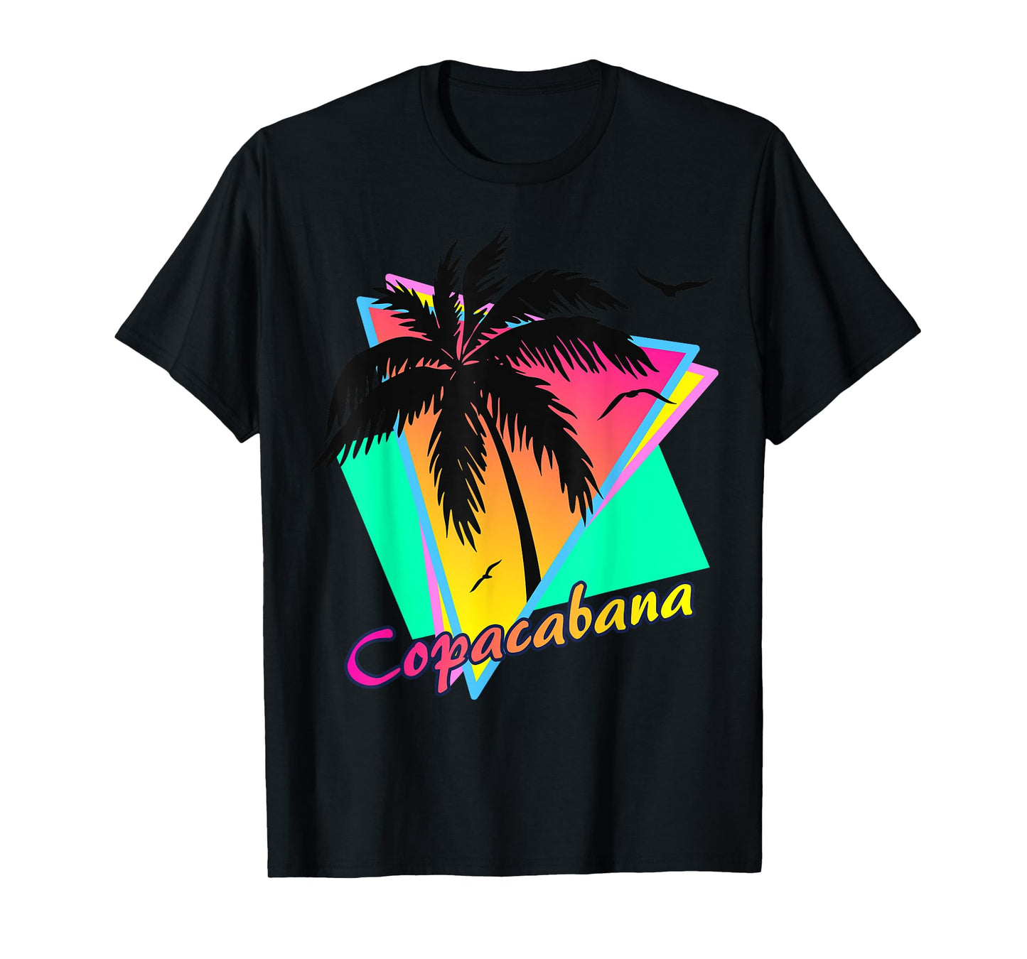 Copacabana Tropical Summer Beach Palm Tree Sunset T-Shirt