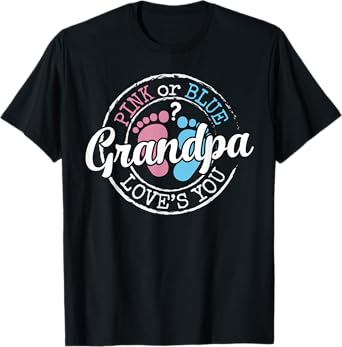 Gender Reveal Grandpa Grandfather To Be Gifts Baby Shower T-Shirt