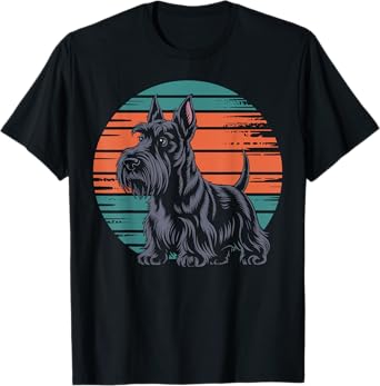 Retro Scottish Terrier Dog Retro Scottie Lover Gifts Women T-Shirt