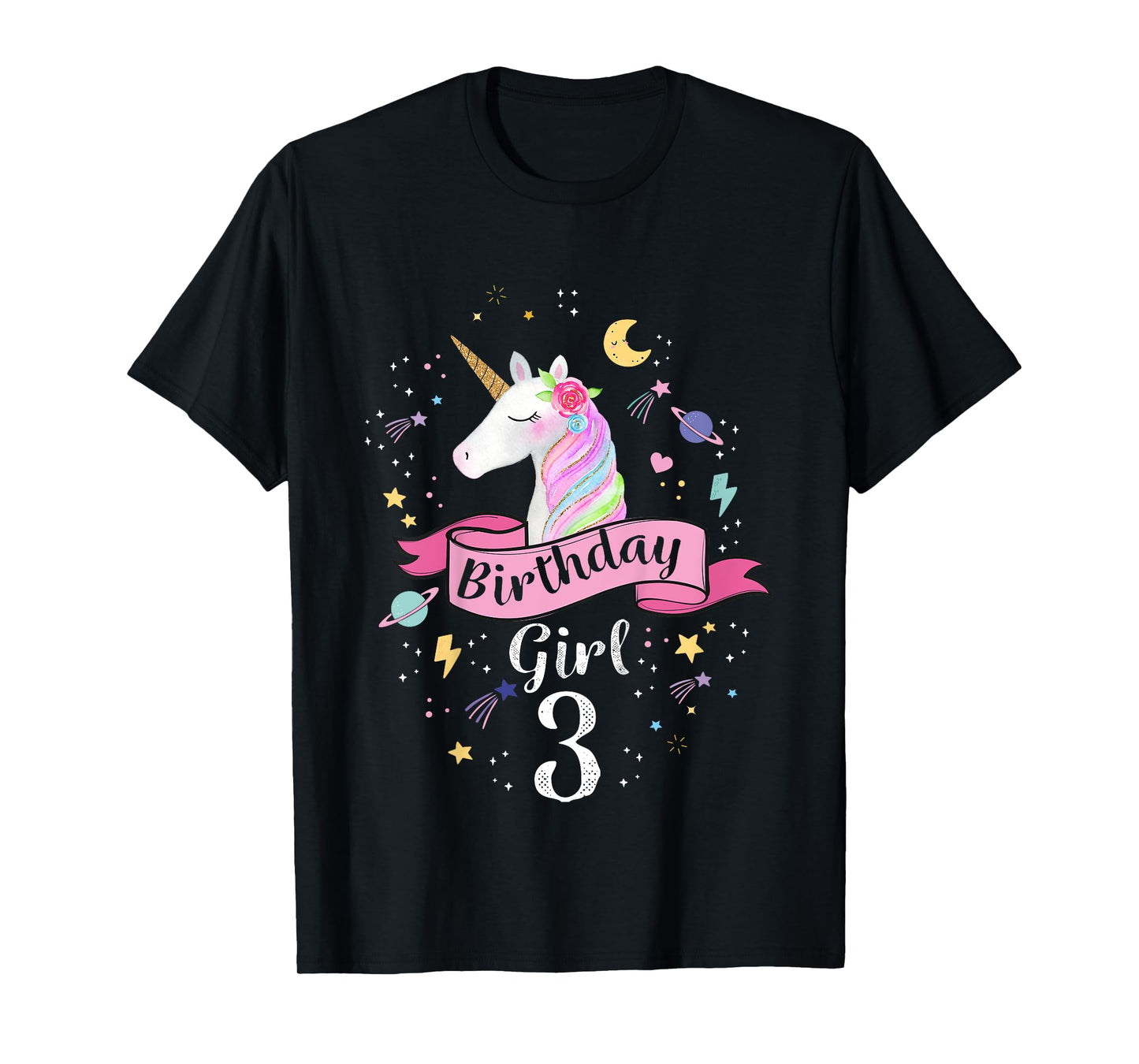 3 Year Old Girl Birthday Unicorn Shirt 3rd Birthday T-Shirt