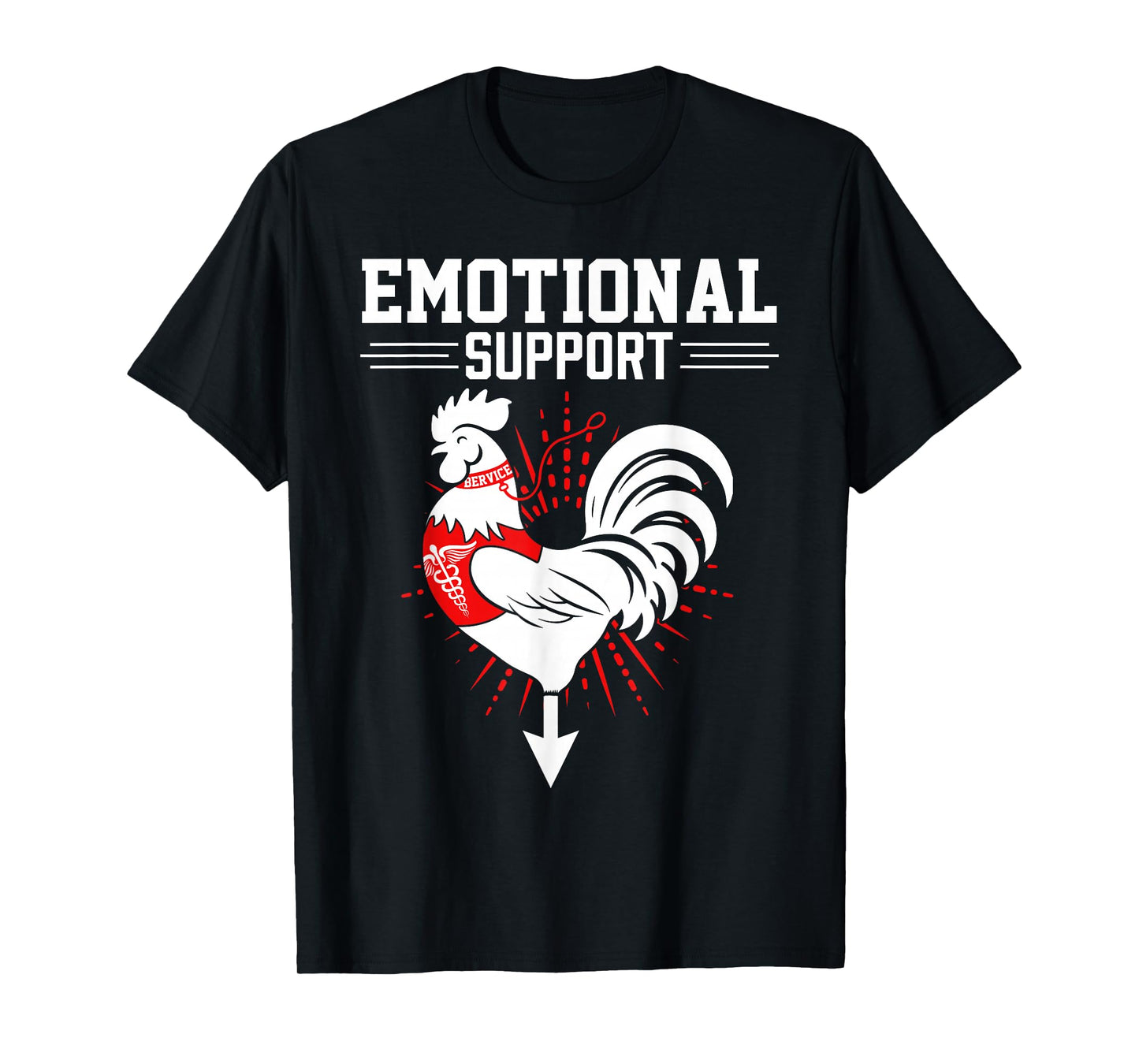 Emotional Support Cock Dirty Humor Chicken Funny Adult T-Shirt