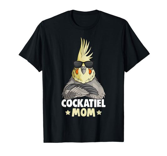 Cute Bird Lover Apparel & Gift Ideas Cockatiel Mom Women's T-Shirt Black Small Modern T-Shirt