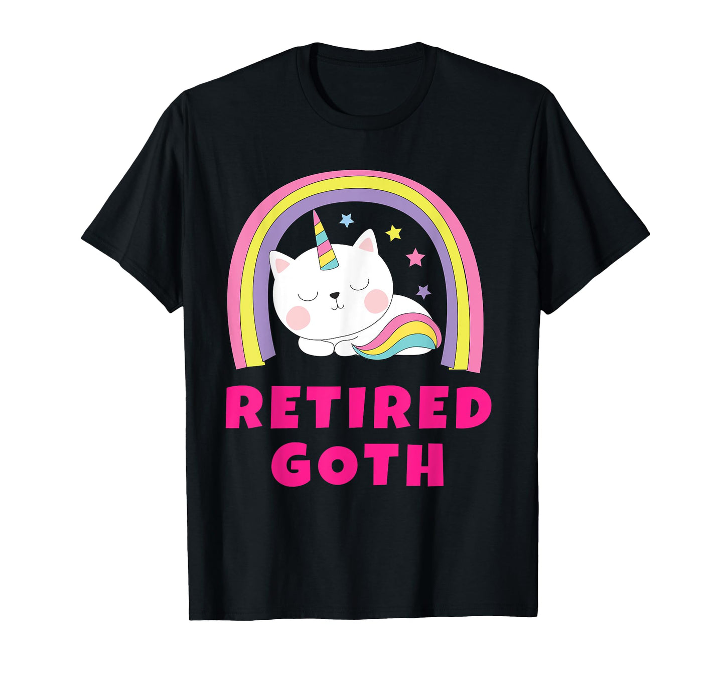 Retired Goth Shirts | Retro Rainbow Funny Sarcastic Ex Goth T-Shirt