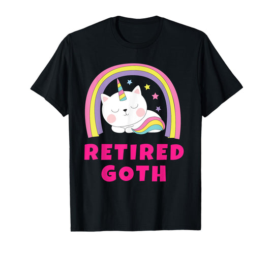 Retired Goth Shirts | Retro Rainbow Funny Sarcastic Ex Goth T-Shirt