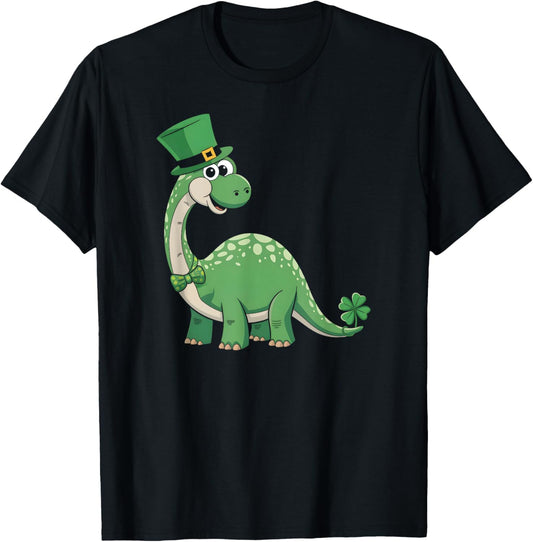 Dinosaur T-rex St Patricks Day Leprechaun Hat Lucky Shamrock T-Shirt
