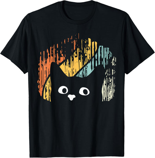 Cat Retro Style Black Cats Lover Gifts Teen Girls Women Men T-Shirt