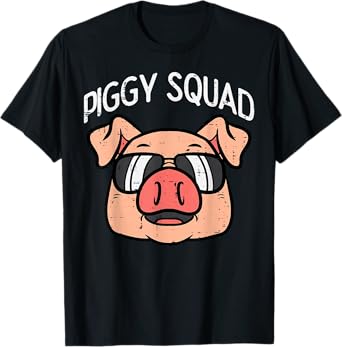Piggy Squad Funny Pig Farmer Hog Farm Animal Men Women Kids T-Shirt