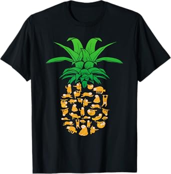Sloth Pineapple Hawaii Beach Funny Sloth Gifts For Men Women T-Shirt