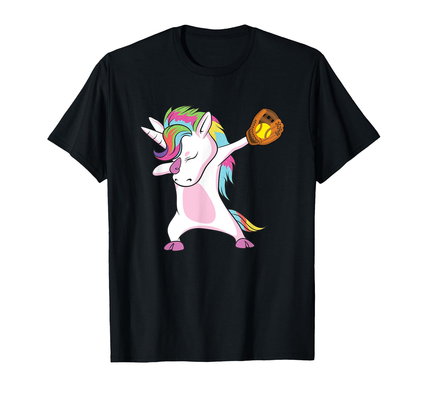 Softball Player Dabbing Unicorn T-Shirt