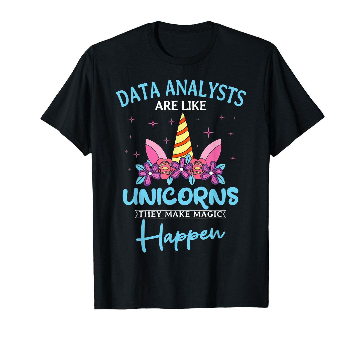 Data Analyst Statistician Consultant Charts Data Unicorn T-Shirt
